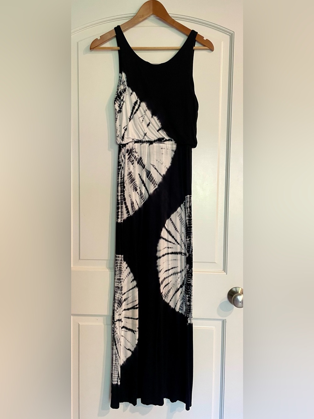 INC International Concepts Black & White Tie-Dye Strapless Maxi Dress PP - Picture 3 of 4